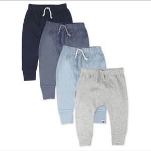 Honest baby 4 pack organic cotton pants, Bahamas blues jogger, Harem
